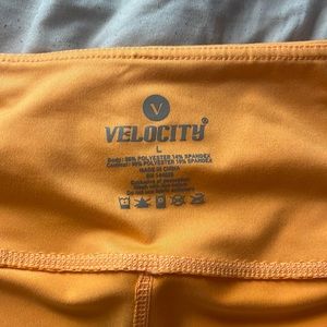 Bright orange biker shorts